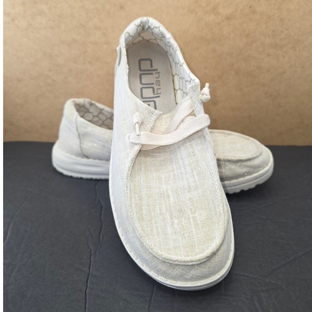 Hey Dude Wendy Sparkling Gold Loafers Size 7